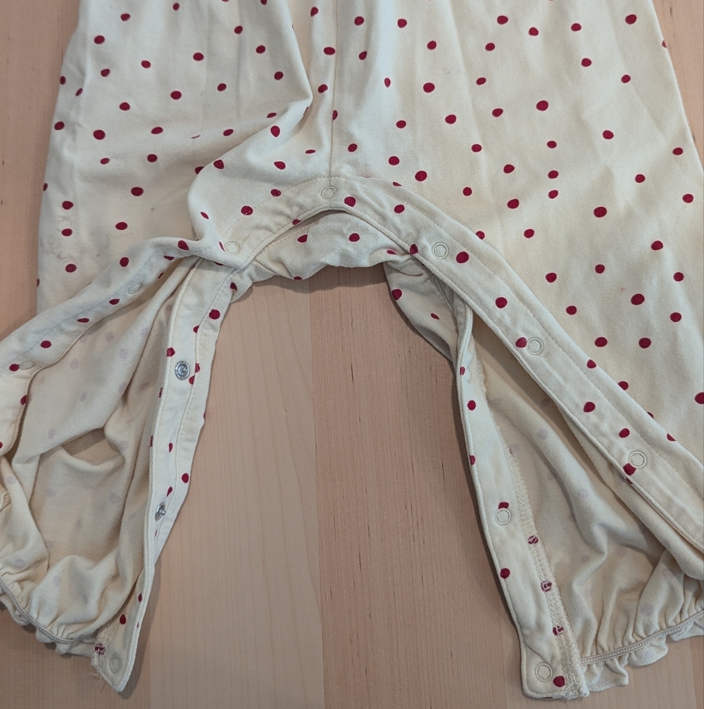 konges slojd Jumpsuit Baby Polkadot Scandinavian Cream Red 12M 18M - Picture 5 of 10